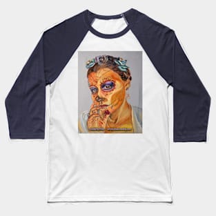 Sugar Skull Portrait Baseball T-Shirt